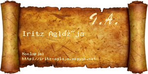 Iritz Aglája névjegykártya